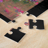 Puzzle Fleurs dans un champ lavande art numérique blanc (Côté)
