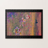 Puzzle Fleurs dans un champ lavande art numérique blanc (Horizontal)