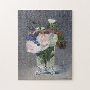 Puzzle Fleurs dans un vase de cristal   Édouard Manet