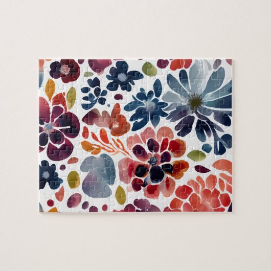 Puzzle Fleurs d'aquarelle à motif floral mou (Horizontal)
