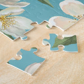Puzzle Fleurs d'aquarelle blanche Feuilles verts (Côté)