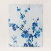 Puzzle Fleurs d'Aquarelle Bleue Delicate Belle (Vertical)