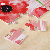 Puzzle Fleurs d'aquarelle : ikat de pavot. (Côté)