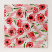 Puzzle Fleurs d'aquarelle : ikat de pavot. (Horizontal)