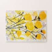 Puzzle Fleurs d'aquarelle jaune vif (Horizontal)