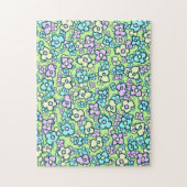 Puzzle Fleurs d'art populaire Printemps Vert Pastel Coule (Vertical)