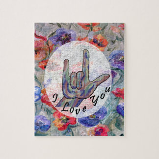 Puzzle Fleurs d'ASL et je t'aime