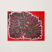 Puzzle Fleurs de batik orange et marron (Horizontal)