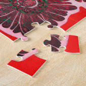Puzzle Fleurs de batik orange et marron (Côté)