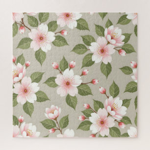 Puzzle Fleurs de cerisier élégantes motif sans couture