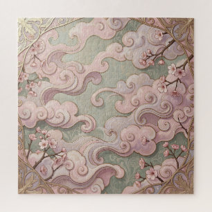 Puzzle Fleurs de cerisier roses élégantes Art nouveau spi