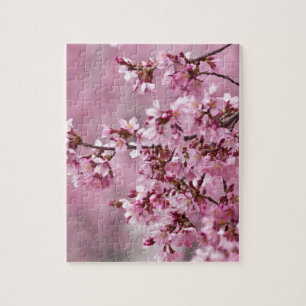 Puzzle Fleurs de Cerisier Sakura Pastel Rose Calquees