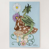 Puzzle Fleurs de Champignon Dragon Fantastique Vert Capri (Vertical)