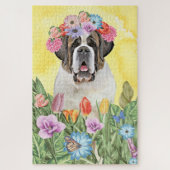 Puzzle Fleurs de chien Saint Bernard (Vertical)