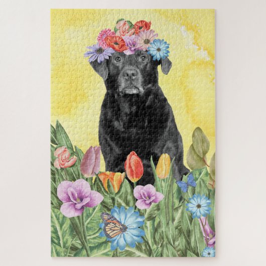 Puzzle Fleurs de chiens du Labrador (Vertical)