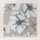 Puzzle Fleurs de Cosmos : Motif de Dessin Botanique. (Horizontal)
