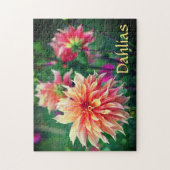 Puzzle Fleurs de dahlia orange et rose (Vertical)