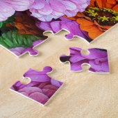 Puzzle Fleurs de dahlia orange et violet (Côté)