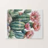 Puzzle Fleurs de désert à l'aquarelle cactus. (Horizontal)