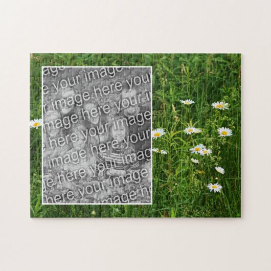 Puzzle Fleurs De Faisceau En Champ Ajouter Votre Photo (Horizontal)