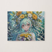 Puzzle Fleurs de fille Anime (Horizontal)