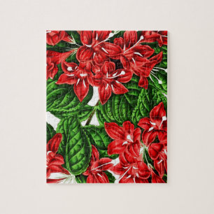 Puzzle Fleurs de gingembre rouge, impression vintage