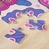 Puzzle Fleurs de gribouillis botaniques, texture transpar (Côté)