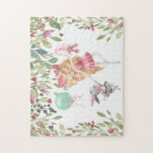 Puzzle Fleurs de lapin rose Ballerina Chaussures de balle (Vertical)