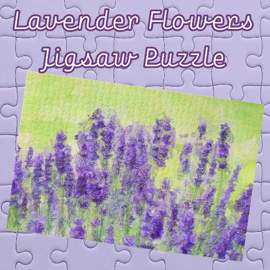 Puzzle Fleurs de lavande violette Aquarelle Florale