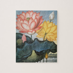 Puzzle Fleurs de Lotus Vintage, La Fève Égyptienne Sacrée