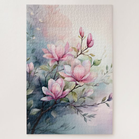 Puzzle Fleurs de magnolia rose botanique (Vertical)