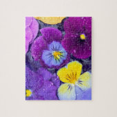 Puzzle Fleurs de pensée flottant dans un bain d'oiseau av (Vertical)