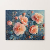 Puzzle Fleurs de pivoines roses vives Aquarelle (Horizontal)