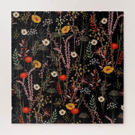 Puzzle Fleurs de prairie en floraison main tiré (Vertical)