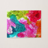 Puzzle Fleurs de printemps aquarelle art abstrait (Horizontal)