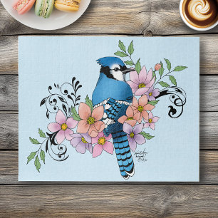 Puzzle Fleurs de printemps bleu Jay