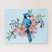 Puzzle Fleurs de printemps bleu Jay (Horizontal)