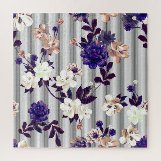 Puzzle Fleurs de printemps Motif en silhouette noire