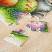 Puzzle Fleurs de printemps, œufs de Pâques et chatons dan (Côté)