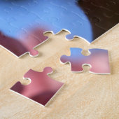 Puzzle Fleurs de printemps roses avec ciel bleu (Côté)