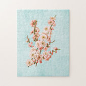 Puzzle Fleurs de prune sur Denim vieilli (Vertical)