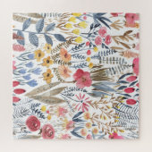 Puzzle Fleurs de ressort d'aquarelle, patte transparente (Horizontal)