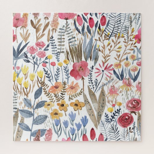 Puzzle Fleurs de ressort d'aquarelle, patte transparente (Vertical)