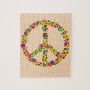 Puzzle Fleurs de signe de paix de hippie
