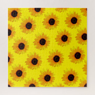Puzzle Fleurs de soleil peintes à l'huile jaune,