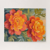 Puzzle Fleurs de souci orange - Botanique aquarelle (Horizontal)