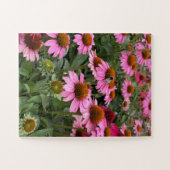 Puzzle Fleurs d'Echinacea rose et abeilles magnifiques (Horizontal)