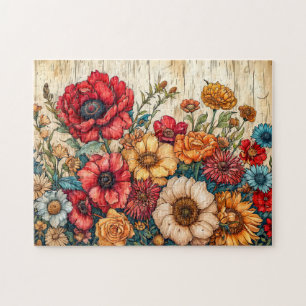 Puzzle Fleurs des champs aux couleurs vives de l'été