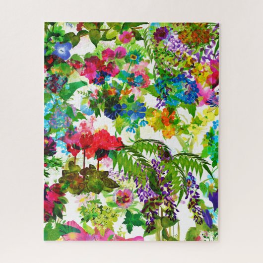 Puzzle Fleurs d'été Meadow Jardin botanique Aquarelle (Vertical)