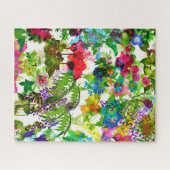 Puzzle Fleurs d'été Meadow Jardin botanique Aquarelle (Horizontal)